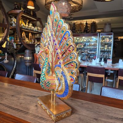 Hand Carved Peacock Statue 70cm
