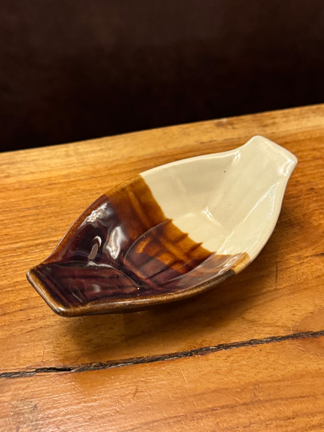 Ceramic Dip Bowl - Brown&amp;White Boat