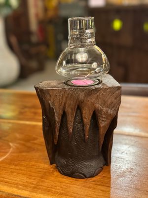 Wooden Elephant Leg Tea Light Candle Holder (D)