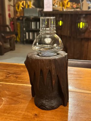 Wooden Elephant Leg Tea Light Candle Holder (E)