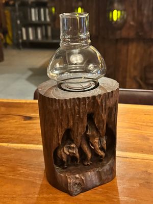 Wooden Elephant Family Tea Light Candle Holder (D)