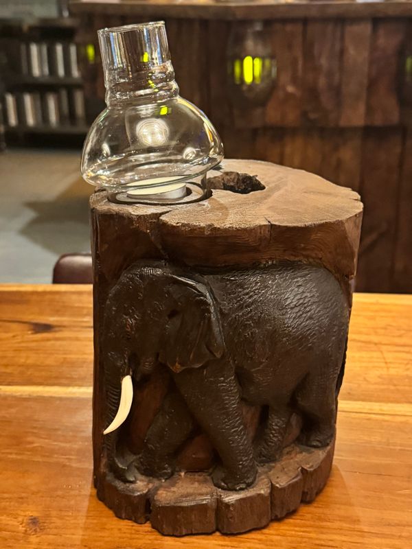 Wooden Elephant Tea Light Candle Holder (N)