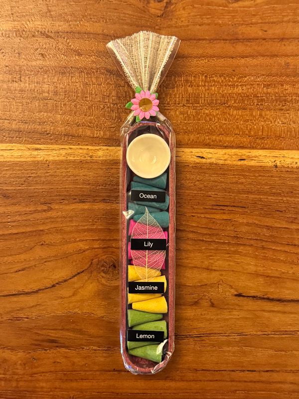 Ocean,Lily,Jasmine,Lemon Incense Cones Gift Pack