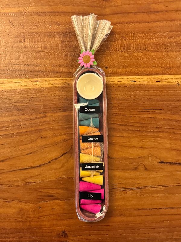 Ocean,Orange,Jasmine,Lily Incense Cones Gift Pack
