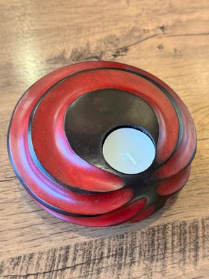 Hand Carved Wooden Tea Light Candle Holder (H)