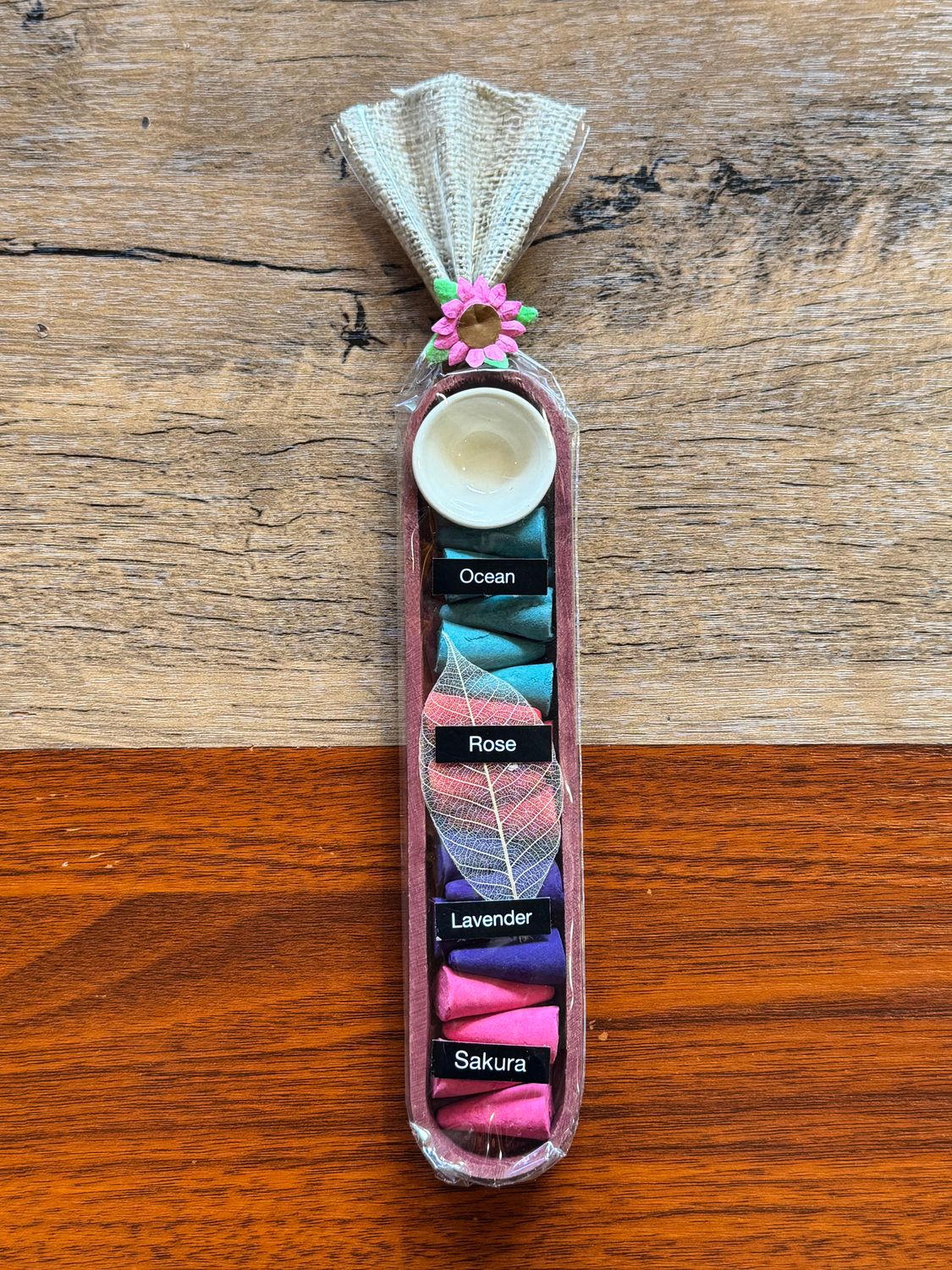 Ocean,Rose,Lavender,Sakura Incense Cones Gift Pack