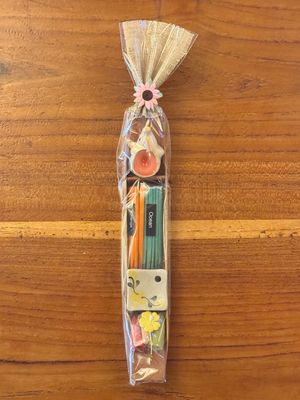 Orange,Ocean Incense Sticks with Elephant Tea Light Candle Gift Pack