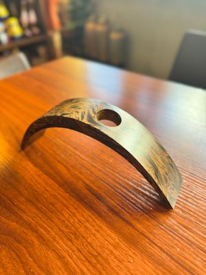 Wooden Wine Bottle Holder - Swirling Grain Pattern