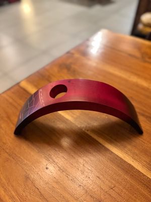 Handmade Wooden Wine Bottle Holder - Red (A)