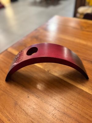 Handmade Wooden Wine Bottle Holder - Red (B)