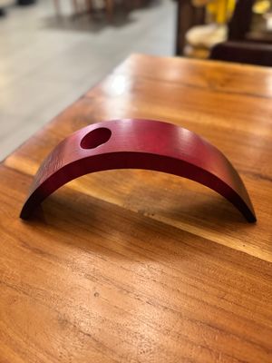 Handmade Wooden Wine Bottle Holder - Red (C)