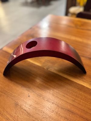 Handmade Wooden Wine Bottle Holder - Red (D)