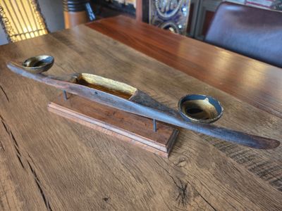 Thai Weaver’s Shuttle Tealight Candle Holder – Handcrafted Vintage Decor