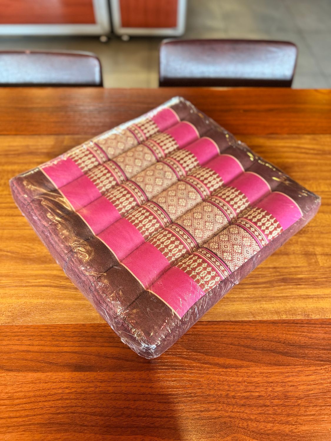 Handmade Thai Seat Cushion - Pink
