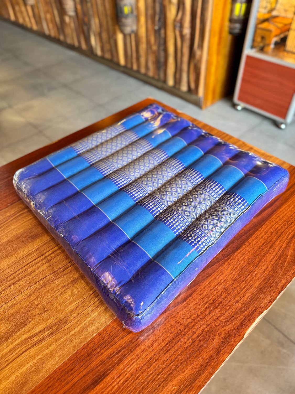 Handmade Thai Seat Cushion (L) - Blue