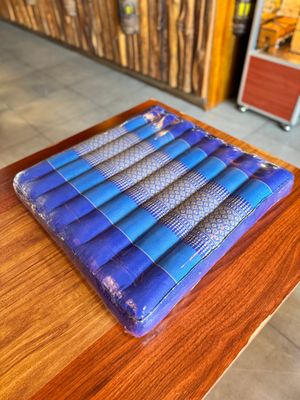 Handmade Thai Seat Cushion (L) - Blue