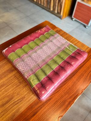 Handmade Thai Seat Cushion (L) - Green/Red