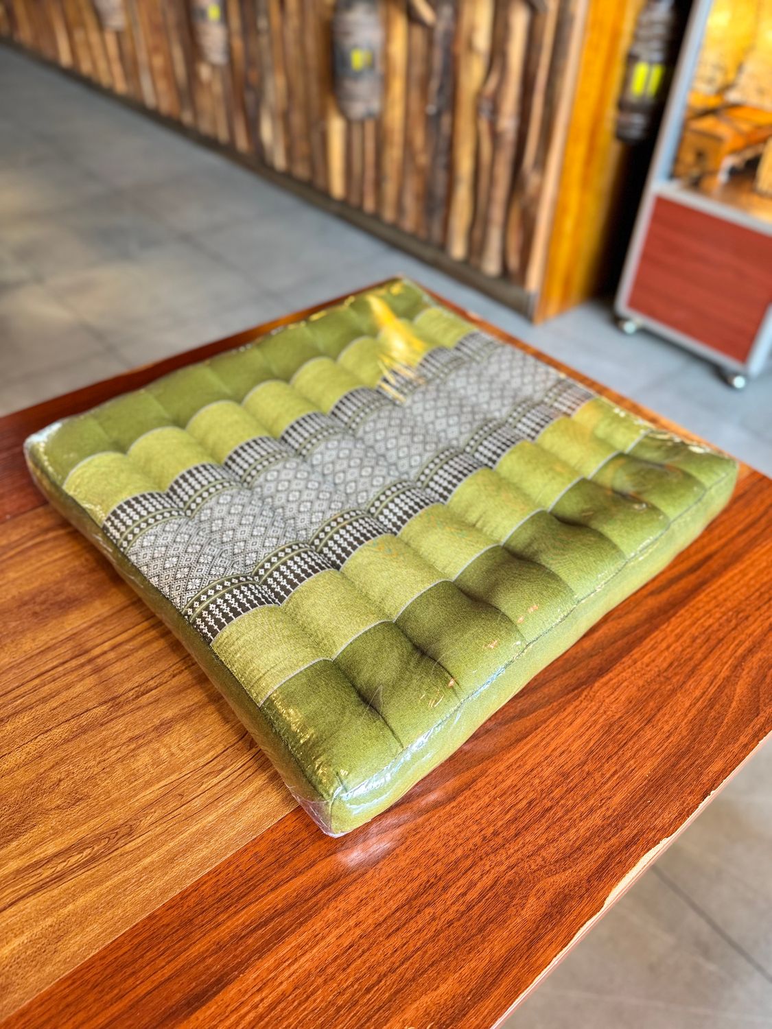 Handmade Thai Seat Cushion (L) - Green