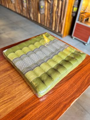 Handmade Thai Seat Cushion (L) - Green