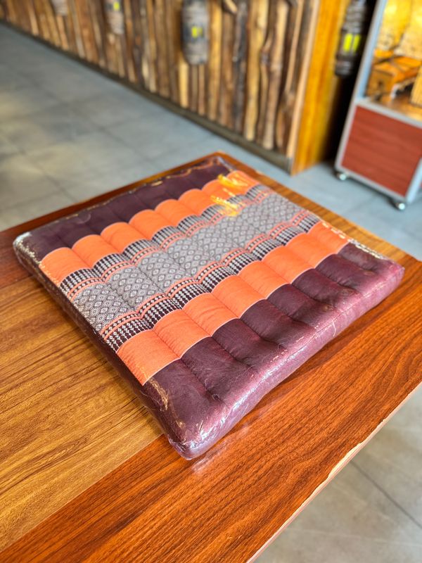 Handmade Thai Seat Cushion (L) - Orange