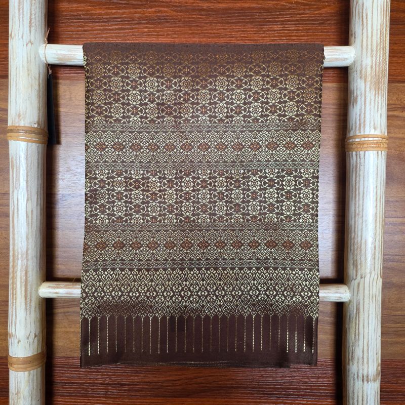 Thai brocade woven Textile/Fabric - Brown