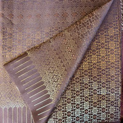 Thai brocade woven Textile/Fabric - Brown