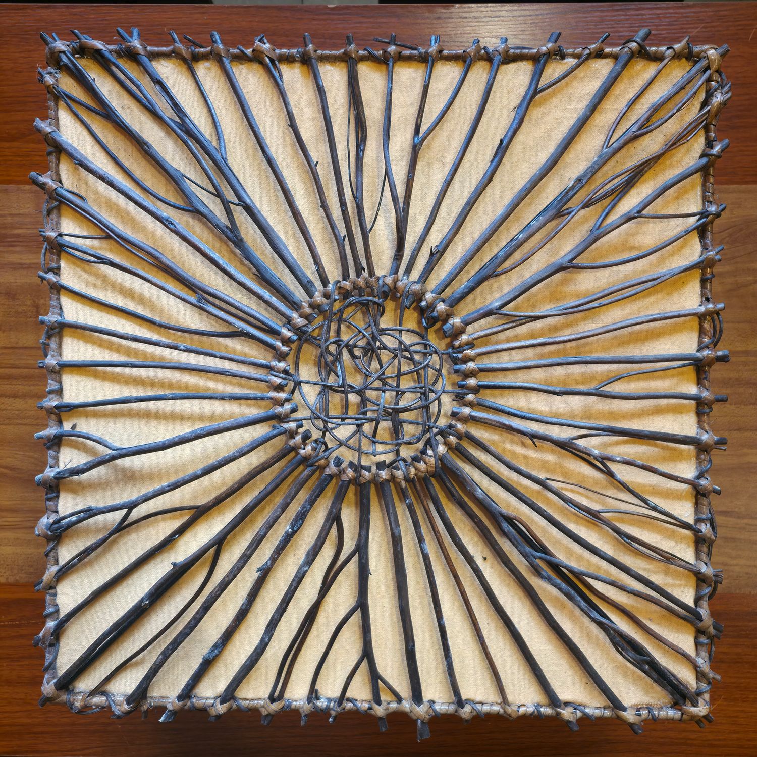 Handmade Rattan Wall Lamp-50cm Orange sun pattern