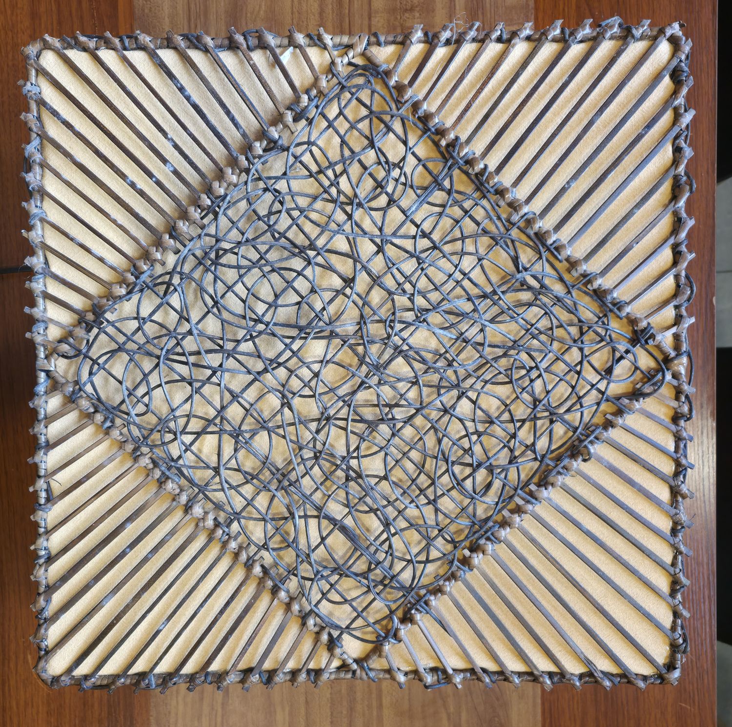 Handmade Rattan Wall Lamp-50cm Orange diamond pattern