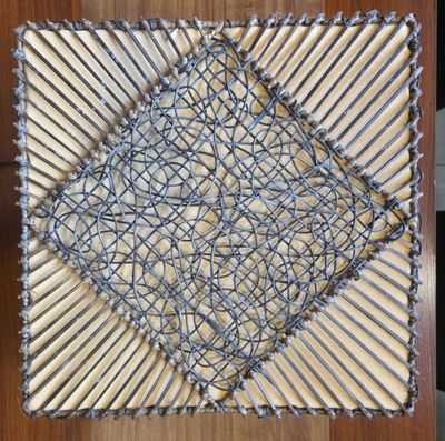 Handmade Rattan Wall Lamp-50cm Orange diamond pattern
