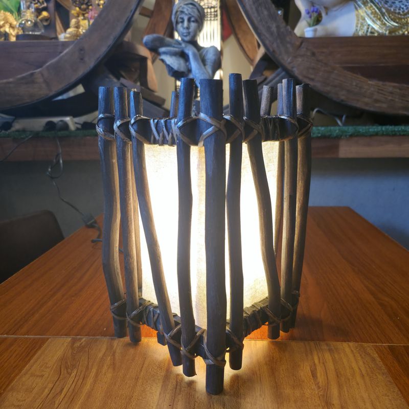 Rustic Natural Wood Branch Table Lamp