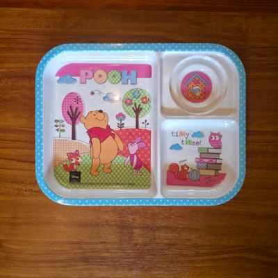 Melamine compartment tray Winnie the pooh-Pooh blue sport white