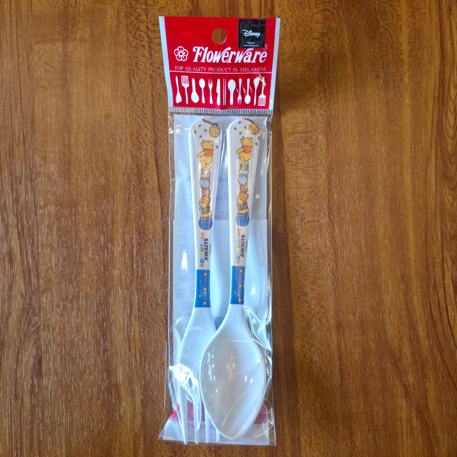 Melamine Spoon &amp; Fork Set-Winnie the pooh Big adventure