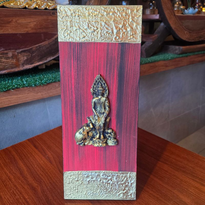 3D Acrylic painting on Canvas-Wednesday Nighttime buddha/Red