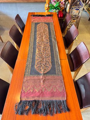 Thai Design Table Runner - Black/Red/Gold