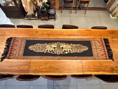 Thai Design Table Runner - Black/Red/Gold
