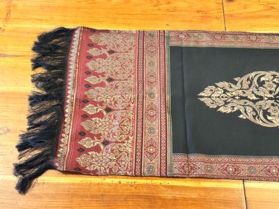 Thai Design Table Runner - Black/Red/Gold