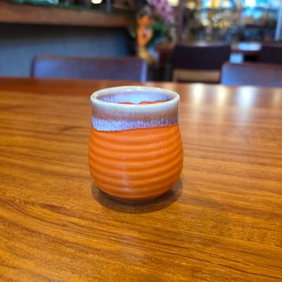 Ceramic Tea Cup-Orange Glazed