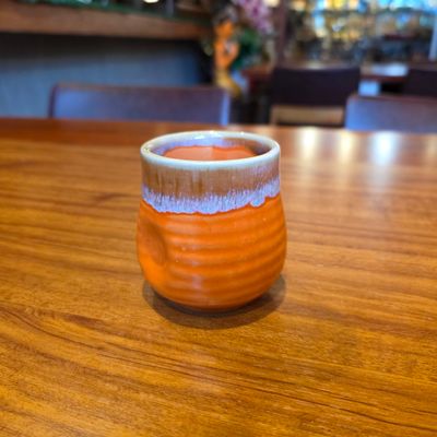 Ceramic Tea Cup-Orange Glazed
