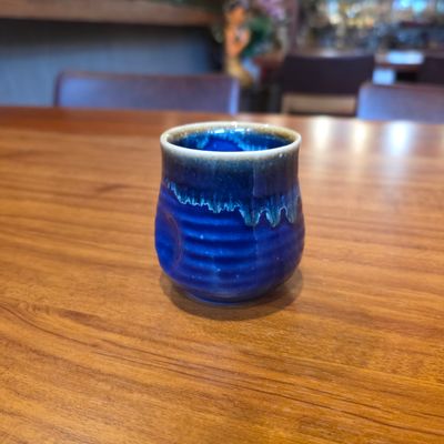 Ceramic Tea Cup-Blue Glazed