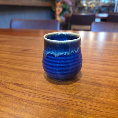 Ceramic Tea Cup-Blue Glazed