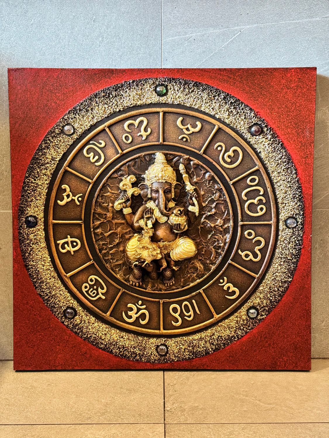 Lord Ganesh, 3D Acrylic on Canvas Painting