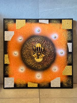 Lord Ganesh, 3D Acrylic on Canvas Painting