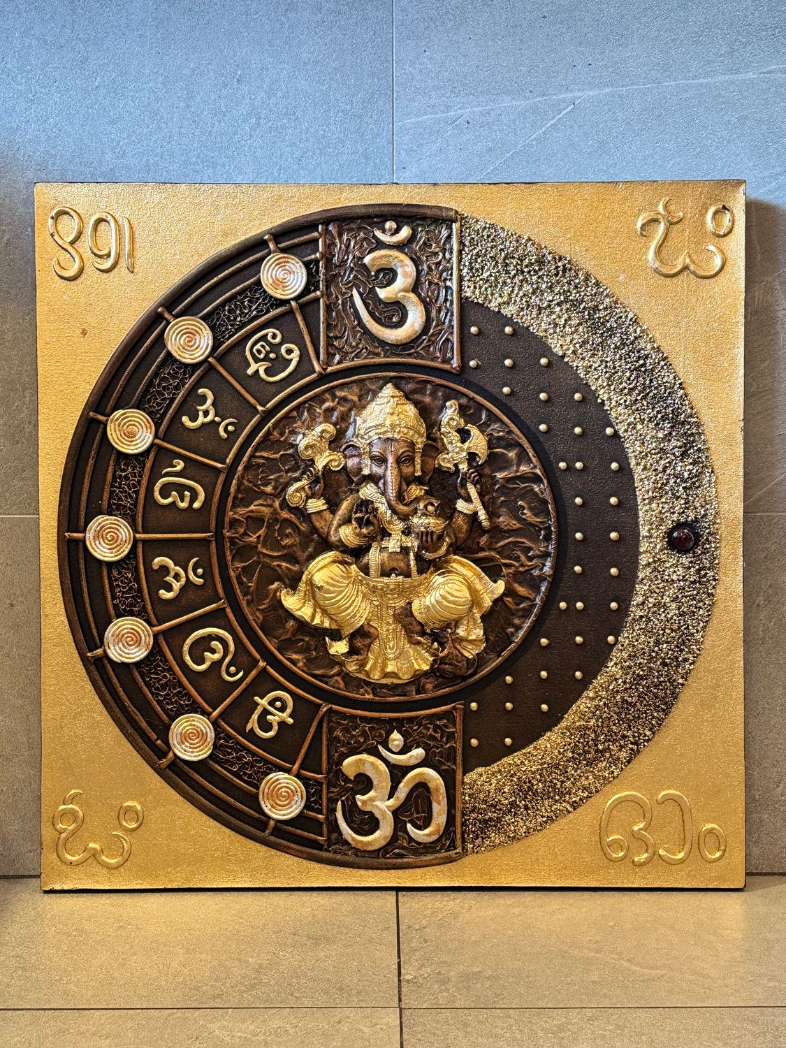 Lord Ganesh, 3D Acrylic on Canvas Painting N