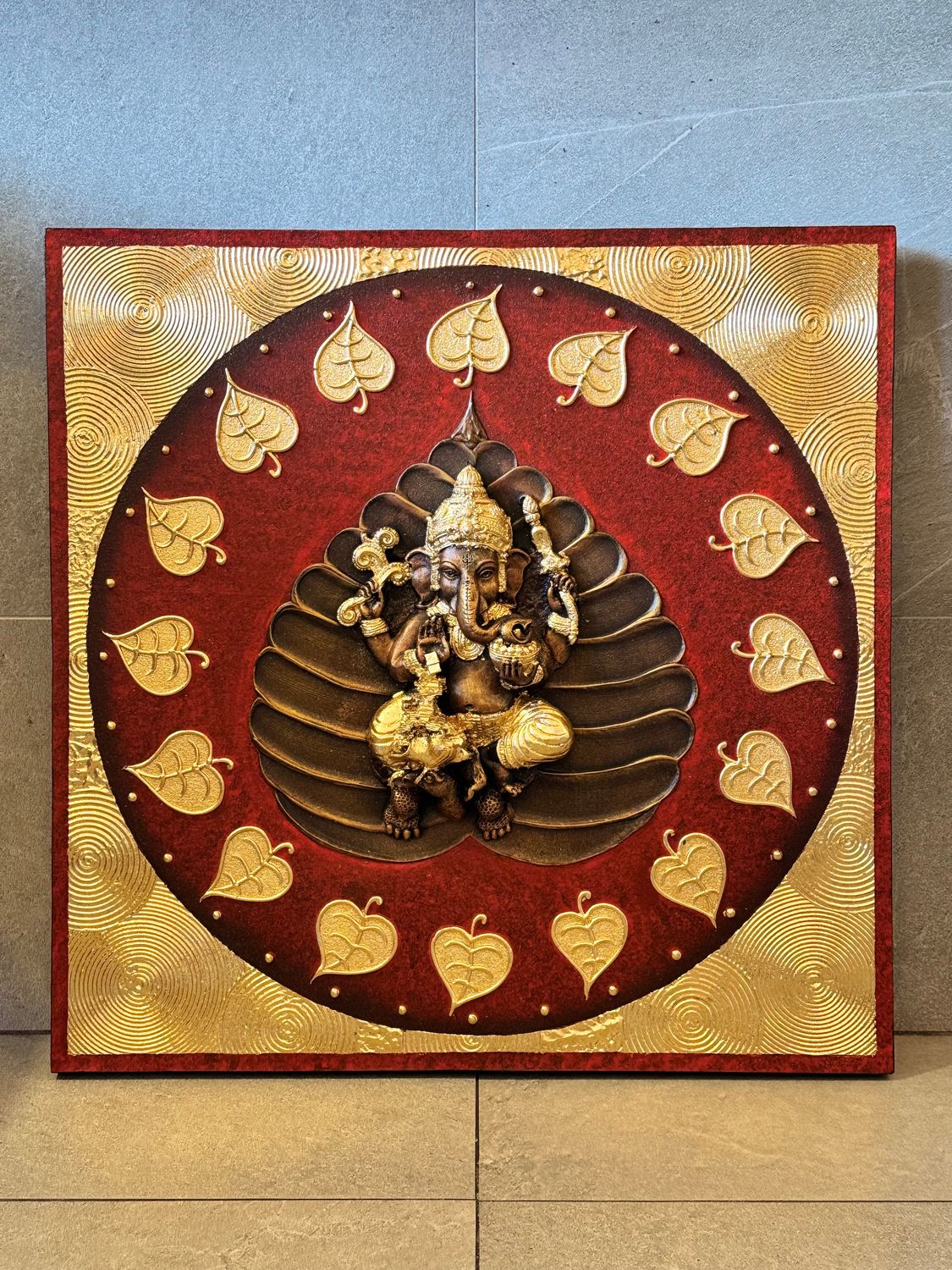 Lord Ganesh, 3D Acrylic on Canvas Painting