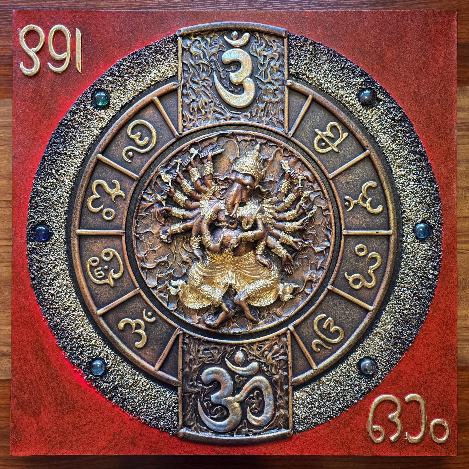 Lord Ganesh, 3D Acrylic Painting on Canvas E