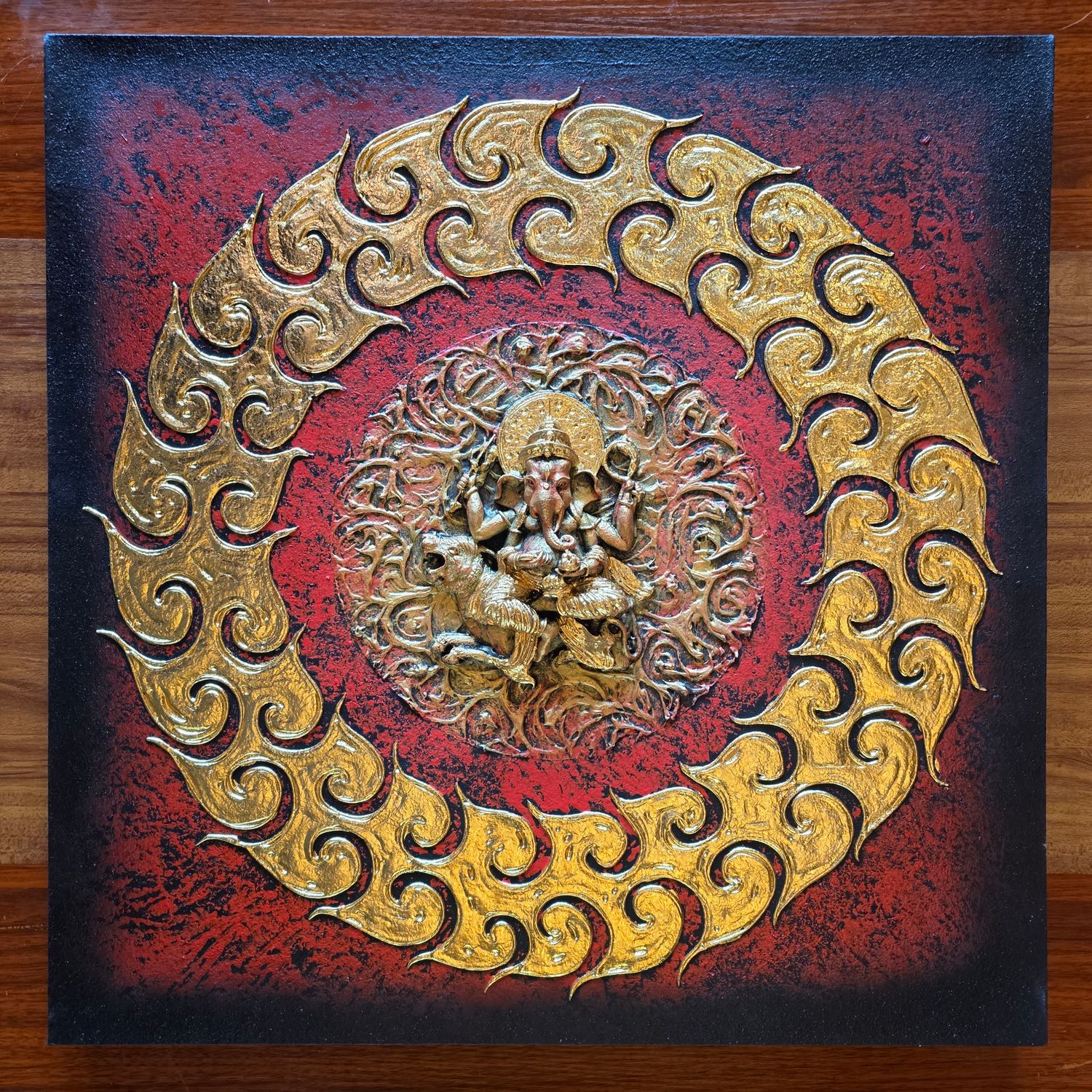 Lord Ganesh, 3D Acrylic Painting on Canvas H