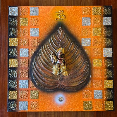 Lord Ganesh, 3D Acrylic Painting on Canvas C