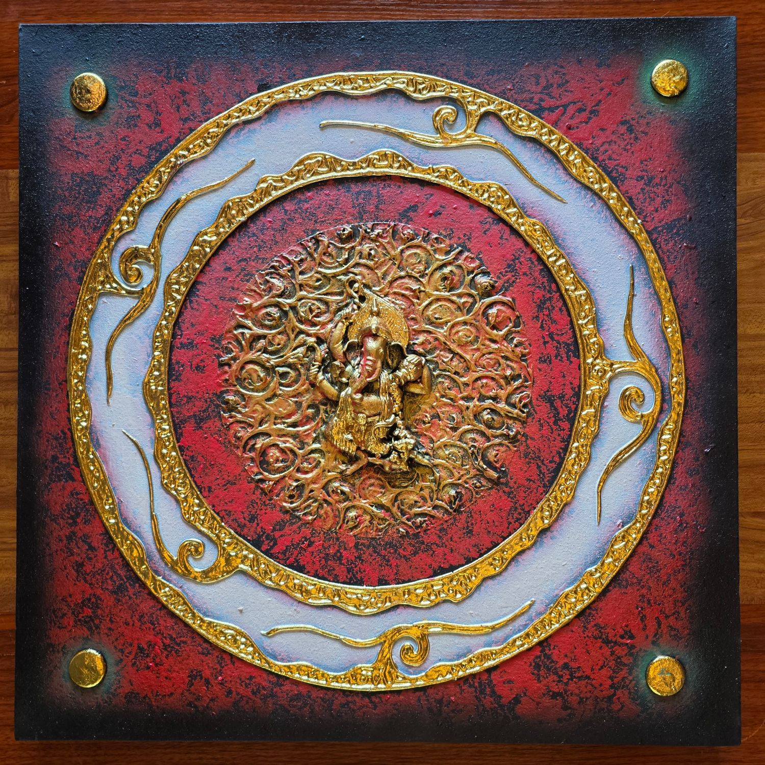 Lord Ganesh, 3D Acrylic Painting on Canvas F