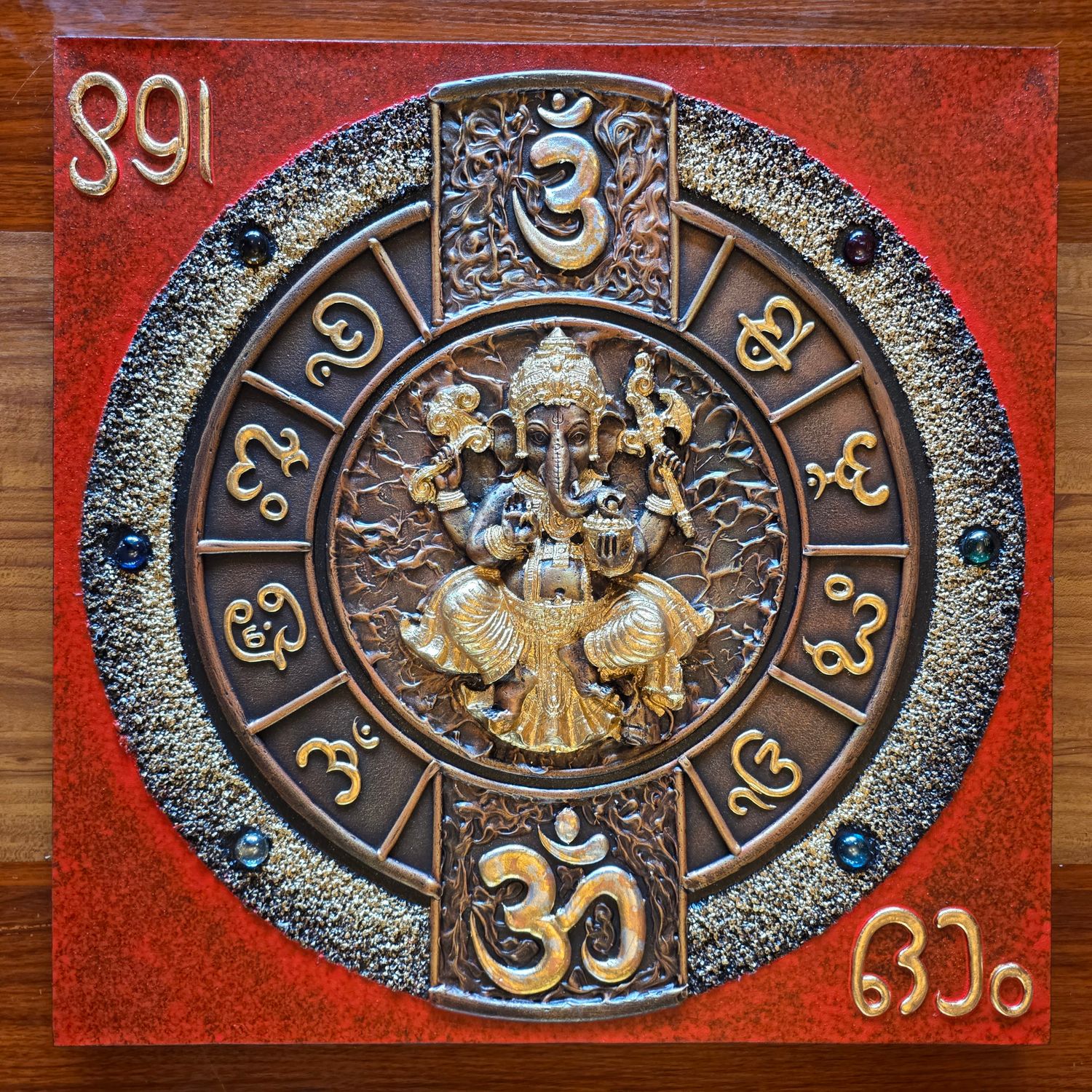 Lord Ganesh, 3D Acrylic Painting on Canvas A