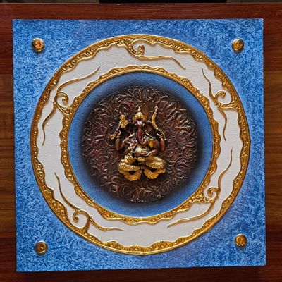 Lord Ganesh, 3D Acrylic Painting on Canvas J
